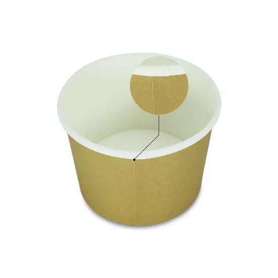 24oz 12oz Kraft Paper Soup Cup With Lid - Disposable Hot Bowl
