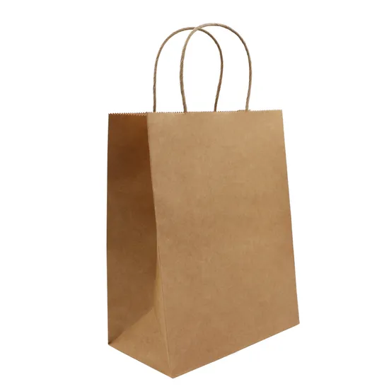 Custom Logo Recycled Kraft Paper Shopping Bag PBH-001 with Handles