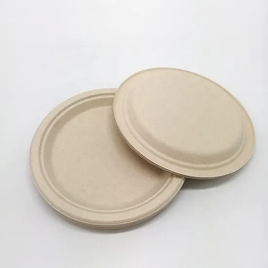 9 Inch Sugarcane Bagasse Pulp Round Plates - Compostable Biodegradable Tableware