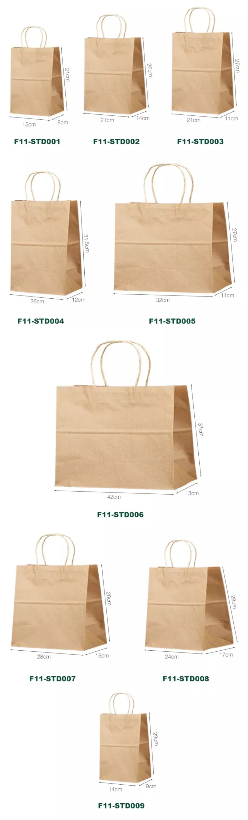 Detailed View of Brown and White Kraft Paper Bags with Strong Twisted Handles