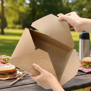 3 Layer Recycled Kraft Paper Food Box KPB-021 with Self-Lock Window