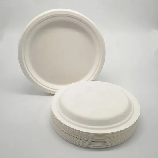 9 Inch Sugarcane Bagasse Pulp Round Plates - Compostable Biodegradable Tableware