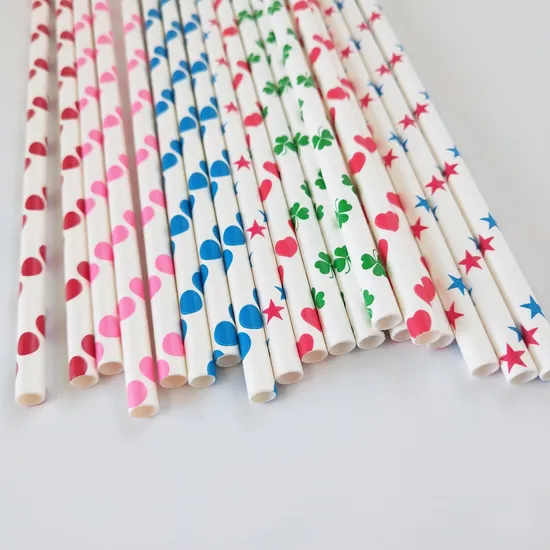 BIOHS-PS Eco-Friendly Multicolored Paper Straws for Restaurants (10000PCS/Carton)