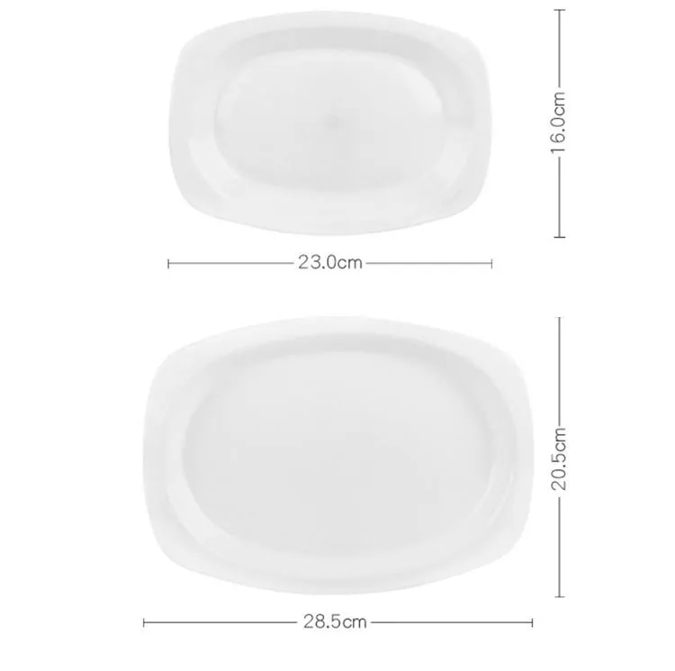 Stacked biodegradable sugarcane oval plates highlighting sturdy construction and elegant design for events