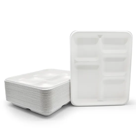 Biodegradable 5-Compartment Food Tray with Cover BIOHS-BT5