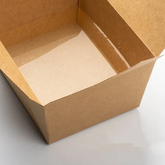 Custom Logo Kraft Paper Lunch Box KPB-138 for Food Packaging
