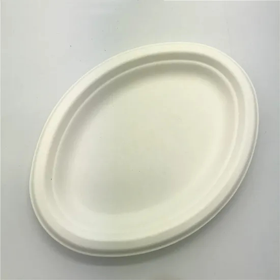 ST-PO Biodegradable Sugarcane Pulp Oval Plates for Eco-Friendly Dining
