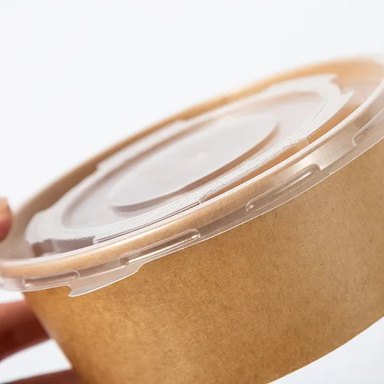Compostable Kraft Paper Lunch Bowl Boxes with Lid for Food Packaging