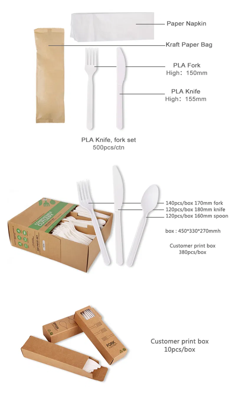 Non-GMO cornstarch based biodegradable forks and knives for sustainable food service