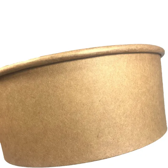 Compostable Kraft Paper Lunch Bowl Boxes with Lid for Food Packaging