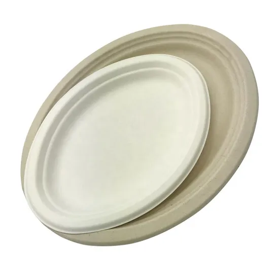 ST-PO Biodegradable Sugarcane Pulp Oval Plates for Eco-Friendly Dining