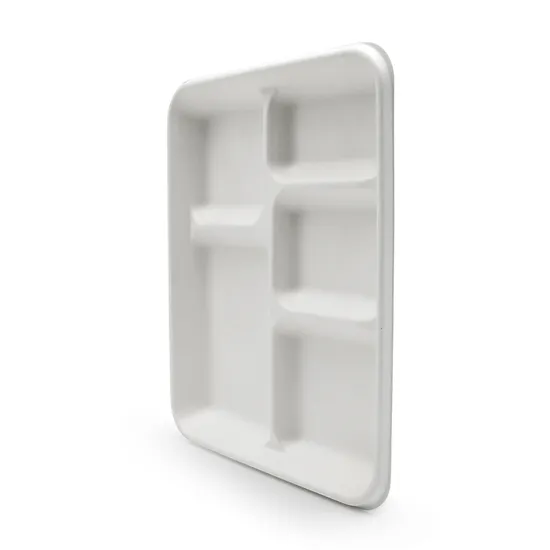 Biodegradable 5-Compartment Food Tray with Cover BIOHS-BT5