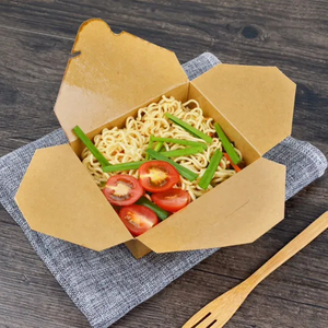 Eco-Friendly Kraft Paper Food Containers for Takeaway Greasy Food