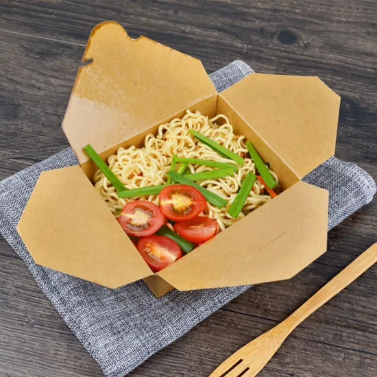 Eco-Friendly Kraft Paper Food Containers for Takeaway Greasy Food