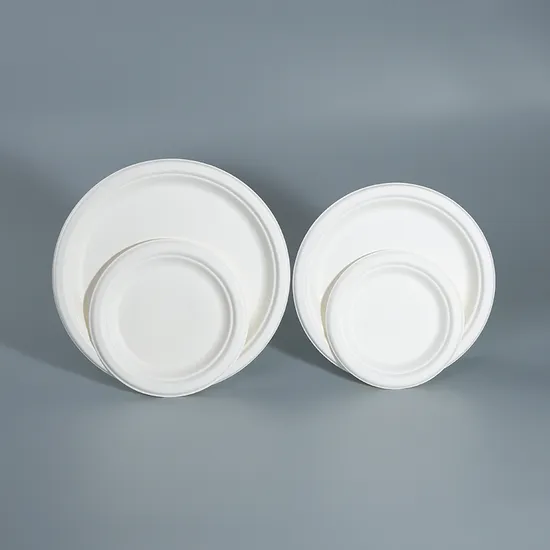 9 Inch Sugarcane Bagasse Pulp Round Plates - Compostable Biodegradable Tableware