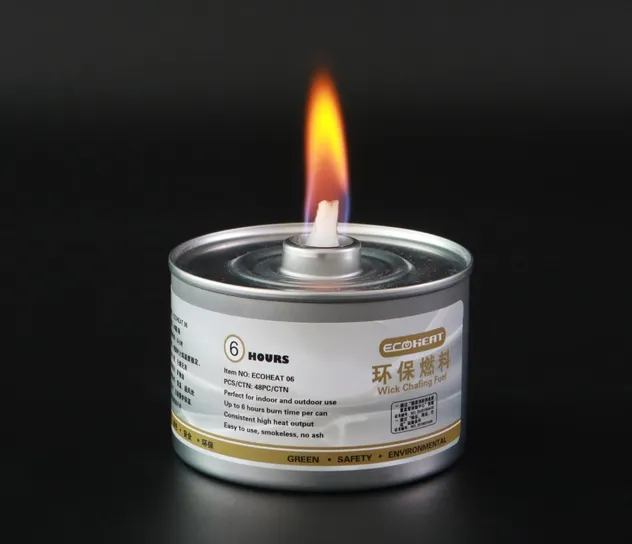 Cotton Wick Chafing Fuel Emitting Visible Orange Flame