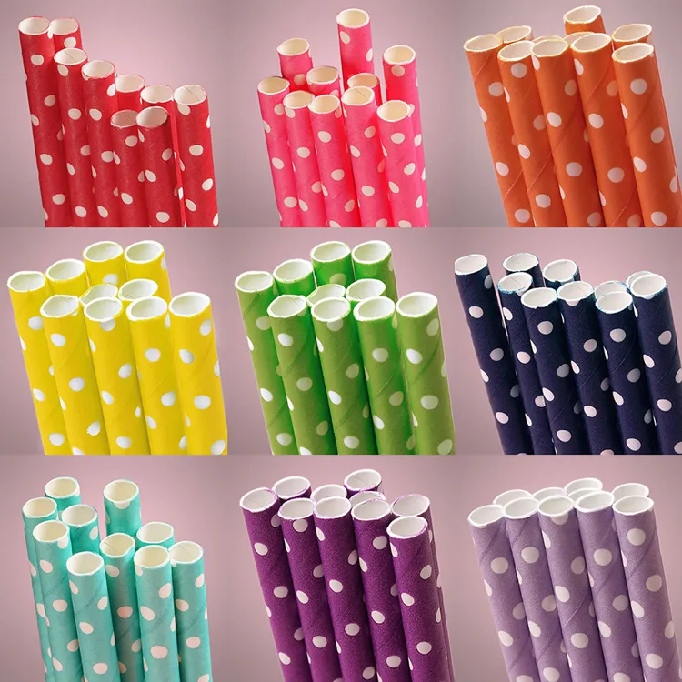 Close-up of smooth-cut paper straws showing multi-layer kraft paper construction