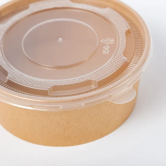Compostable Kraft Paper Lunch Bowl Boxes with Lid for Food Packaging