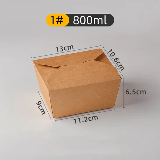 Eco-Friendly Kraft Paper Food Containers for Takeaway Greasy Food