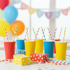 Biodegradable Multicolored Paper Straws BIOHS-PSS for Restaurant Party