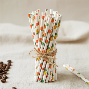 BIOHS-PS Eco-Friendly Multicolored Paper Straws for Restaurants (10000PCS/Carton)