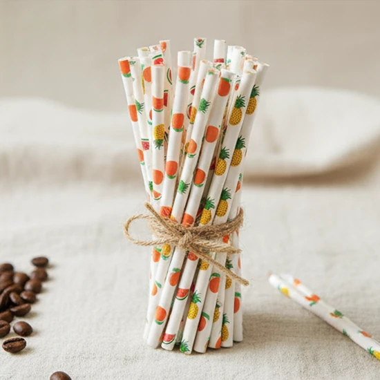 BIOHS-PS Eco-Friendly Multicolored Paper Straws for Restaurants (10000PCS/Carton)