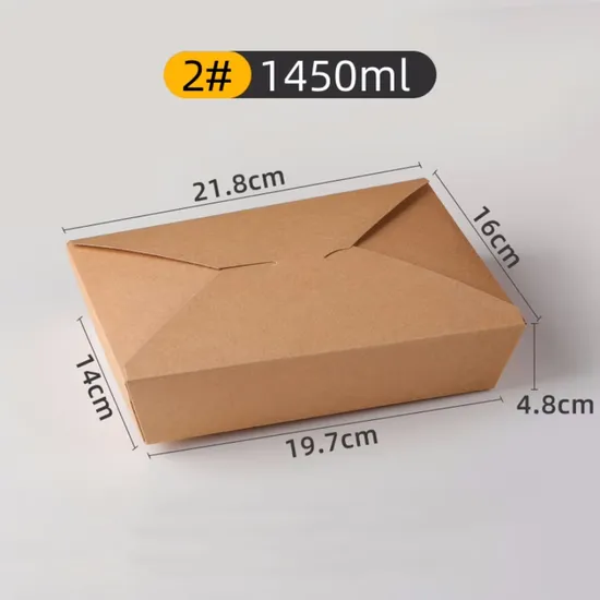 Eco-Friendly Kraft Paper Food Containers for Takeaway Greasy Food