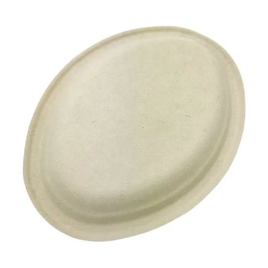 ST-PO Biodegradable Sugarcane Pulp Oval Plates for Eco-Friendly Dining