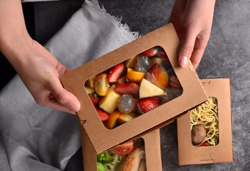 Precision-Engineered Folding Lock Mechanism on Unbleached Kraft Takeout Boxes