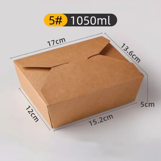 Eco-Friendly Kraft Paper Food Containers for Takeaway Greasy Food